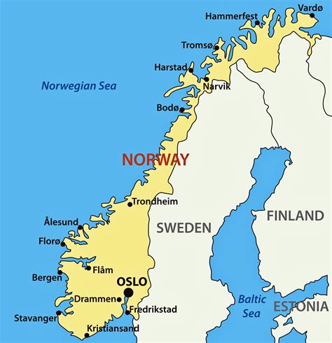 Printable Map Of Norway